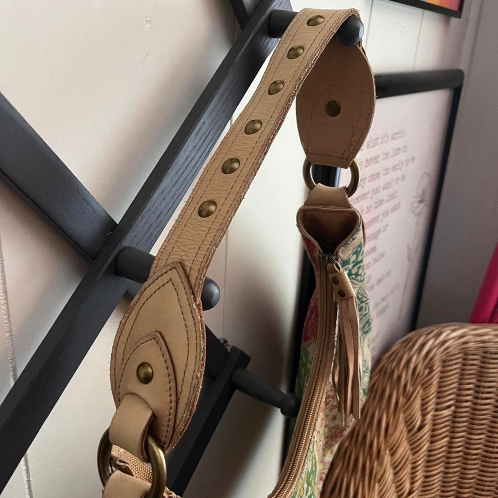 Multi Colored Genuine Leather Patchwork Shoulder … - image 4